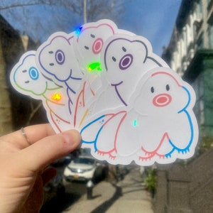 Pride Water Bear Suncatcher Sticker: LGBTQIA+ Holographic Rainbow Maker