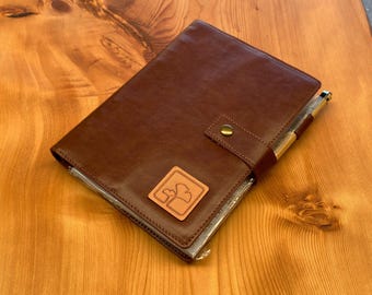 Cancer Care Planner - 6 to 9 MONTHS undated , Medical Treatment Planner , Chemotherapy Planner-Brown Genuine Leather-A5