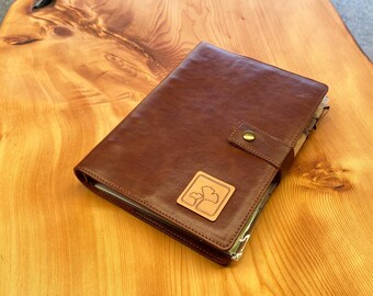 Cancer Care Planner - 6 to 9 MONTHS undated , Medical Treatment Planner , Chemotherapy Planner-Caramel Genuine Leather-A5