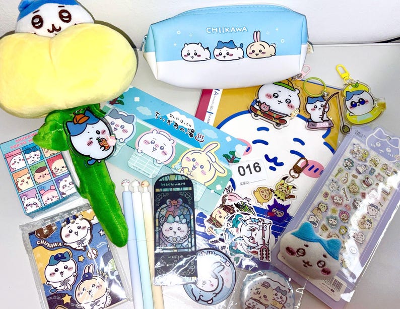 Chiikawa Kawaii Bundle - Plush, Stickers, Charms, Stationery - Anime Set Set 16