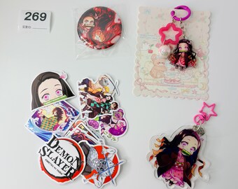 Demon Slayer Bundle - Acrylic Keychains, Stickers, Pins & Stationery - Japan Anime Set