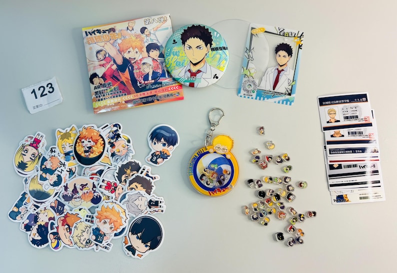 Haikyuu Anime Merch Set – Stickers, Keychains, Badges, Cards – Gift for ...