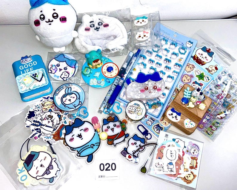 Chiikawa Kawaii Bundle - Plush, Stickers, Charms, Stationery - Anime Set Set 20