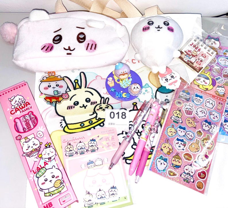 Chiikawa Kawaii Bundle - Plush, Stickers, Charms, Stationery - Anime Set Set 18