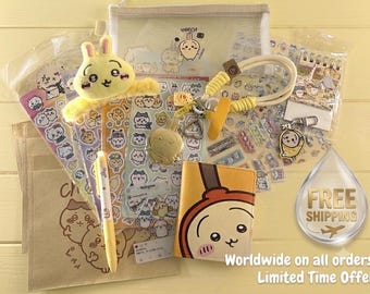 Chiikawa Character Merchandise Set – Plush, Stickers, Keychain, Bag, Stationery
