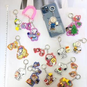 Cartoon Dog Keychain Set x 2 | Cute Dog Bag Accessories Dog Phone Charm Kawaii Puppy Acrylic Keychain Gift