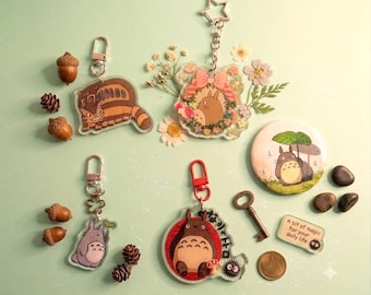 My Neighbor Totoro Keychains with Sticker, Badges or Card Set | Studio Ghibli Collectibles