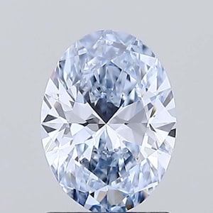 1.10 CT Fancy Intense Blue Oval Lab Grown Diamond, VVS Clarity, IGI Certified