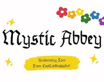 Gothic Handwriting Font: Mystic Abbey - Dark Academia, Fantasy Designs (OTF/TTF Files)