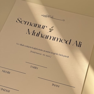 Islamische Eheurkunde | Dini Nikah Belgesi Türkisch/ Deutsch