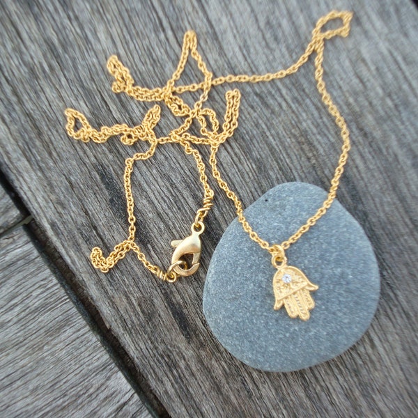 Gold Hamsa Necklace