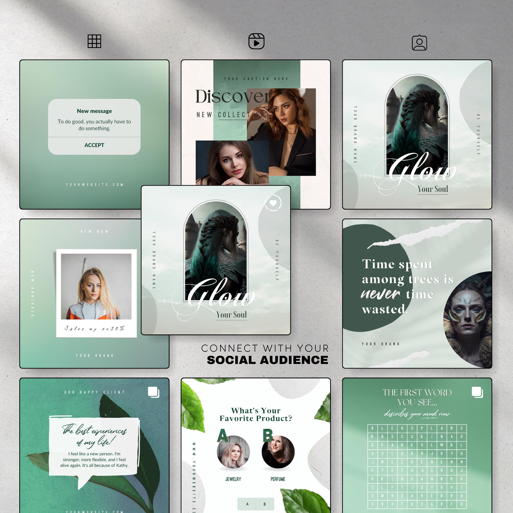 100 Editable Social Media Post Templates for Beauty & Wellness Brands