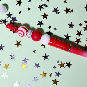 Candy Land Beaded Pen/Cute Ballpoint Pen/Festive Stocking Filler| Candy Cane Pen/Christmas Pen/Handmade Pen/Fun Novelty Pen/Xmas gift
