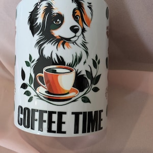 Dog mug, mug with motif, 350ml, motif mug, Coffee Time