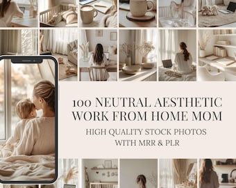 Beige Ästhetik Stock Fotos | Work from Home Mom, MRR PLR (Digitaler Download)