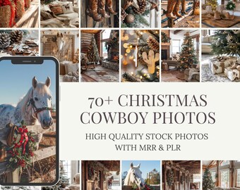 Cowboy Christmas Stock Photos: Western Holiday Images (PLR MRR Digital Download)