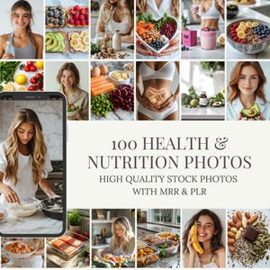 Stock Foto gesunder Lebensstil Bilder | MRR PLR | 100 Wellness Ästhetik, Fitness, Ernährung Stock Fotos | Social Media Marketing Vorlagen.