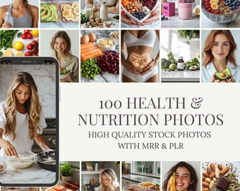 100 Wellness Stock Photos: Health & Nutrition Images (MRR PLR)