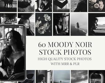 Moody Noir Stock Photos | 60 Dark Aesthetic AI Images (MRR PLR)