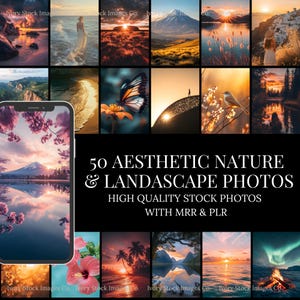 Nature Stock Photo MRR | 50 High-Quality Aesthetic Images for Instagram | Nature & Landscape Stock Images | MRR PLR Digital Marketing Bundle