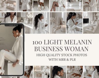 Pacote de fotos de melanina. 100 imagens neutras de melanina para marketing em mídias sociais.