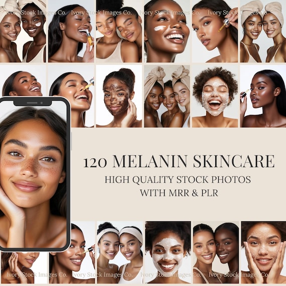 Melanin Skincare Stock Photos: Beauty & Wellness Images (MRR PLR)