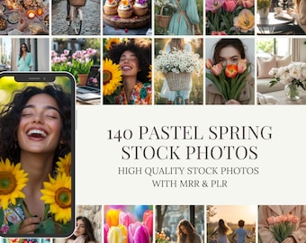 Pastelkleuren lente: 140 lifestyle-afbeeldingen (PLR)