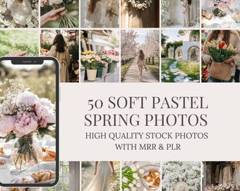 Soft Pastel Spring Stock Photos: Feminine Lifestyle Images (MRR PLR)