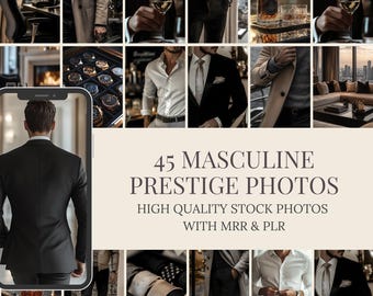 Fotos de stock de prestigio masculino: Imágenes de estilo de vida de lujo (MRR y PLR)