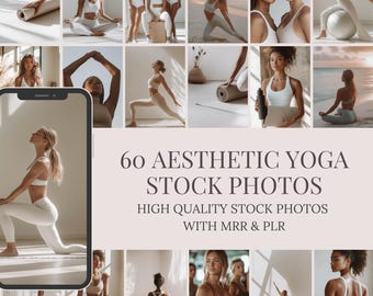 Aesthetic Yoga Stock Photos | 60 Wellness Images (MRR PLR)