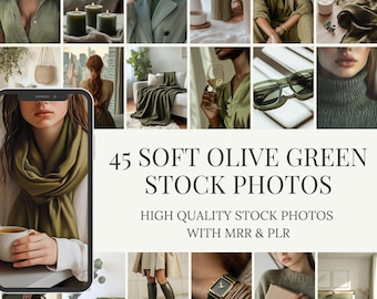 Olive Green Stock Photos: 45 AI Lifestyle Images (MRR PLR)