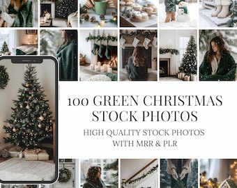 Green Christmas Stock Photos: Faceless Marketing Images (PLR MRR Digital Download)