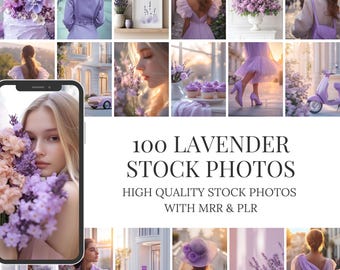 Lavender Stock Photos | 100 Images, Faceless Marketing (MRR & PLR) (Digital Download)