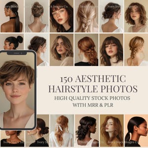 Hairstyle Stock Photos MRR | Collection of Professional Hair Images | Salon Marketing | Beauty Stock Photography | MRR & PLR Digital Product