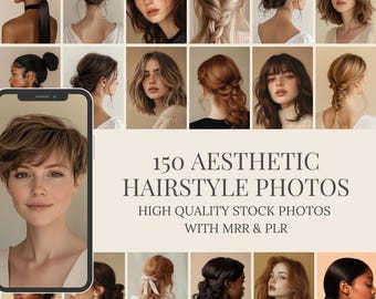 Photos de stock de coiffure MRR | Collection d'images de cheveux professionnelles | Marketing de salon | Photographies de beauté | Produit numérique MRR et DPP