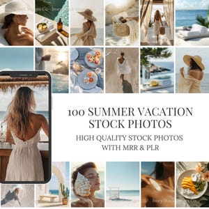 Coastal Vibes Stock Photos | Beach Aesthetic Images | Social Media Lifestyle Content | Summer Vibes Collection | PLR MRR Stock Photo Bundle.