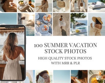 Coastal Stock Photos: Summer Social Media Content, PLR MRR (Digital Download)