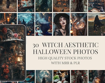 Foto stock di streghe di Halloween / Immagini spettrali (PLR MRR, download digitale)