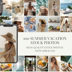 Summer Stock Photos | Aesthetic Beach Images | Resort Lifestyle Instagram Reel Cover | MRR Summer Stock Photo Bundle for Faceless Marketing.