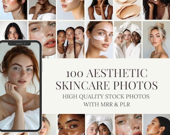 Stock Images Skincare. 100 Beauty Photos for Social Media Marketing of Diverse Women.