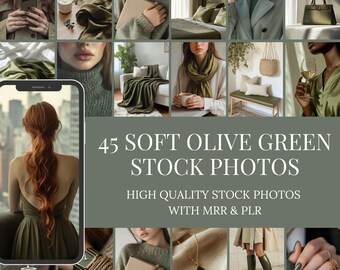 Pakiet zdjęć stockowych w kolorze oliwkowo-zielonym | Earthy AI Lifestyle Images, MRR PLR