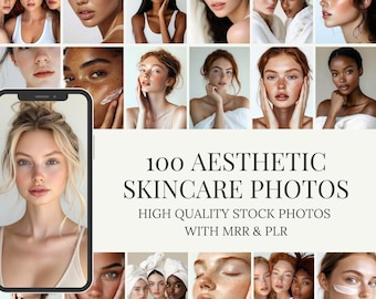 Stock Images Skincare. 100 Beauty Photos for Social Media of Diverse Women.