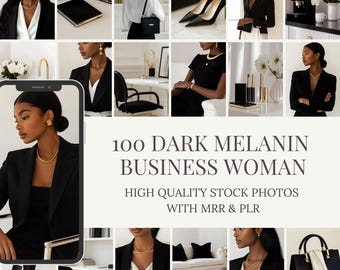 Pacote de Fotos de Mulheres Negras com Base em Melanina. 100 Imagens de Mulheres de Negócios para Marketing Digital Sem Rosto.