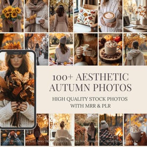 Fall Stock Photo Bundle | Autumn Season Images | Cozy Aesthetic Photos | Halloween Faceless Marketing Content | PLR MRR Fall Stock Photos.