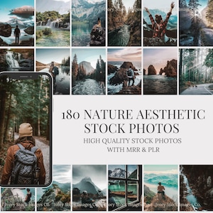 Nature Stock Images Bundle MRR PLR | 180 Aesthetic Nature Photos | Digital Marketing Stock Images | Instagram Outdoor & Mountain Content.