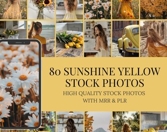 Yellow Stock Photos | 80 AI Images, MRR PLR (Digital Download)