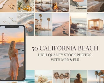 California Beach Stock Photos | 50 Coastal Lifestyle Images (MRR & PLR)