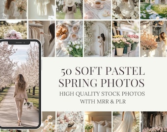 50 Pastel Spring Stock Photos: Feminine Floral Images (MRR PLR)