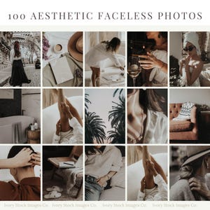 May include: A collage of 12 images showcasing various aesthetic and faceless photos. The images feature a variety of settings, including a bathroom, a bedroom, a living room, and an outdoor setting. The images are all in a muted colour palette and feature a minimalist aesthetic.