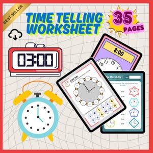 Printable Telling Time Worksheets for Kids | Learn to Tell Time with Fun Clock Activities | Educational Printable for Children
